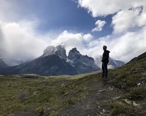 Joe Bernik hiking in Torres del Paine, Patagonia